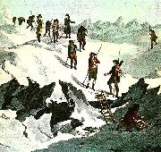 unknow artist horace de saussures expedition var den tredje som besteg mont blancs topp painting